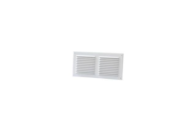 Grille de ventilation aluminium à visser rectangulaire verticale -  persiennes avec moustiquaire